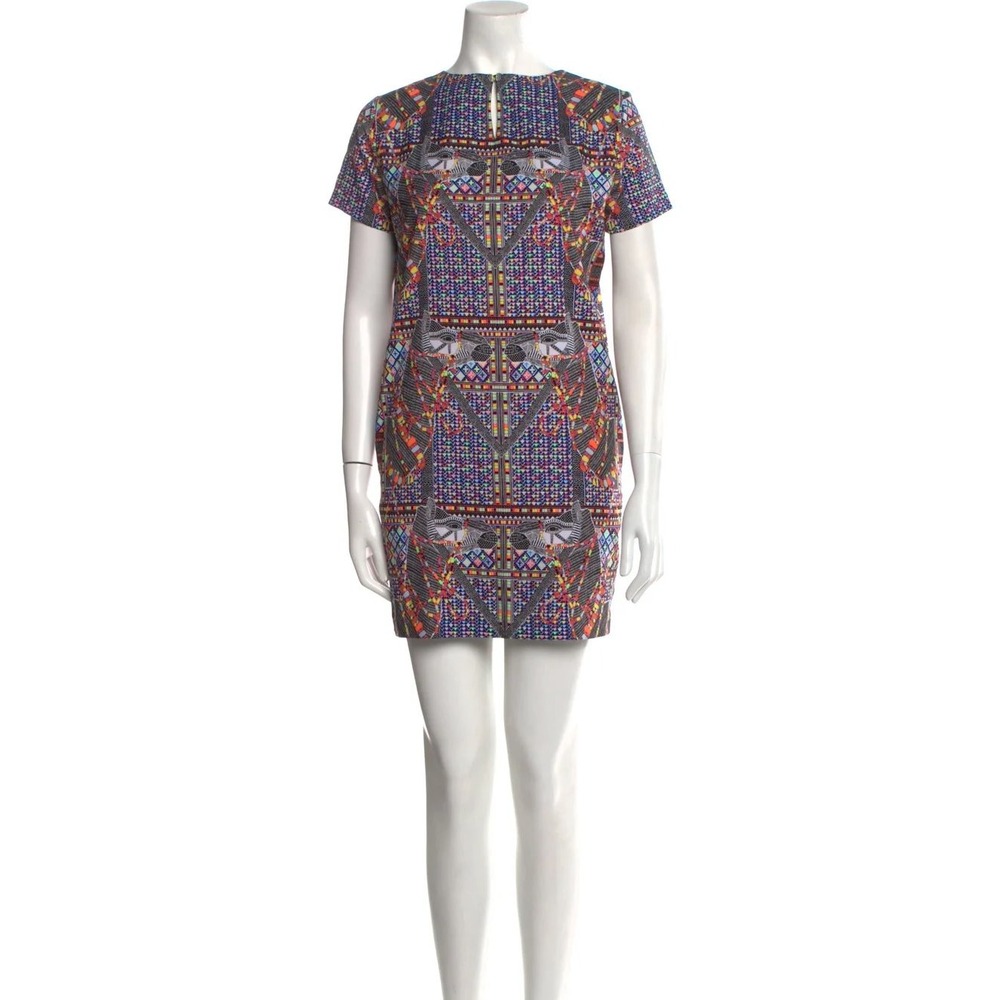 Mara Hoffman Womens Multi Color Geometric Tribal Print Shift Mini Dress Large